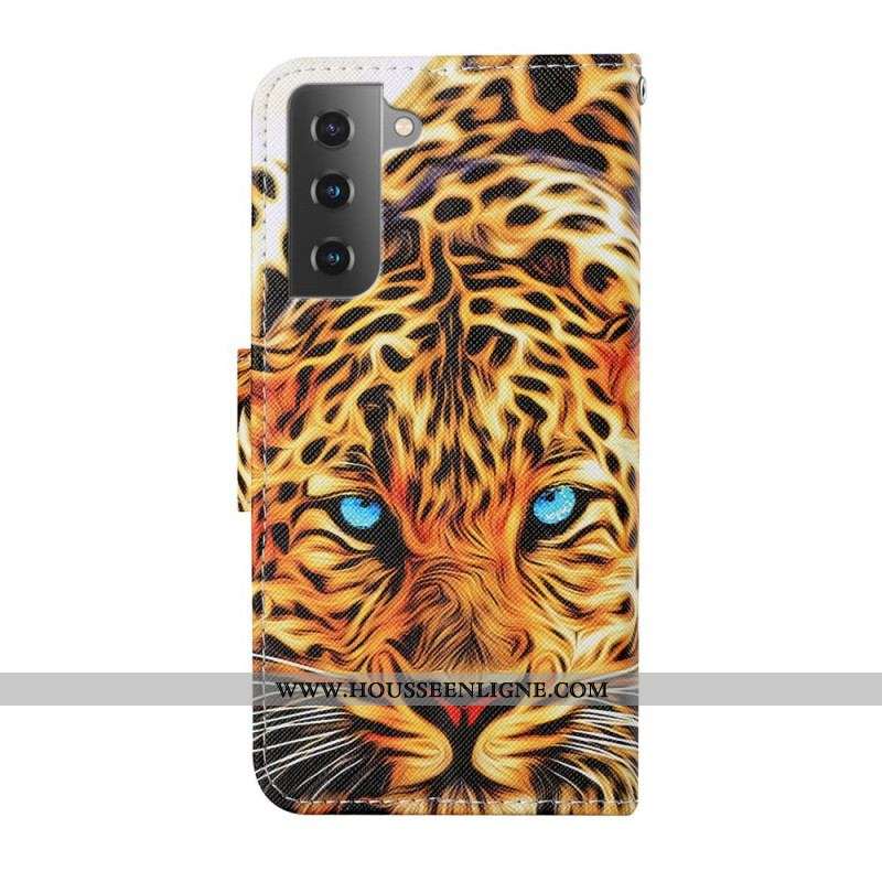 Housse Samsung Galaxy S22 Plus 5G Tigre avec Lanière