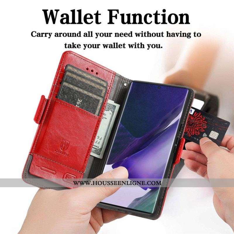 Housse Samsung Galaxy S22 Ultra 5G Bicolore Double Fermoir