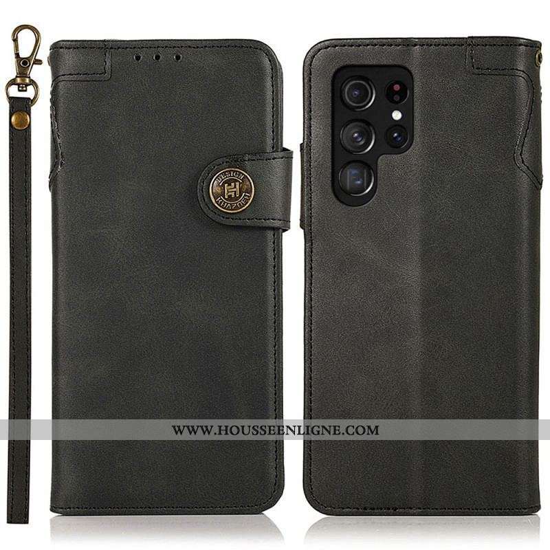 Housse Samsung Galaxy S22 Ultra 5G Bouton Magnétique KHAZNEH