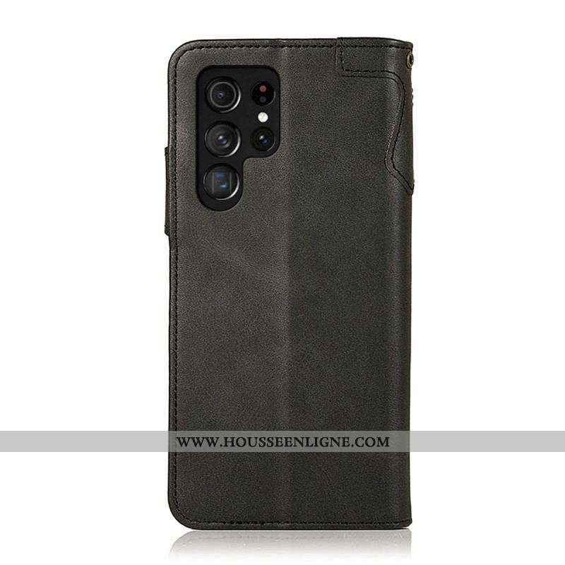 Housse Samsung Galaxy S22 Ultra 5G Bouton Magnétique KHAZNEH