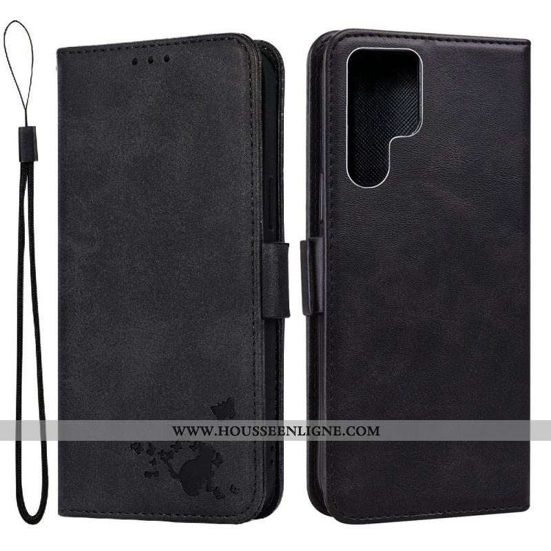Housse Samsung Galaxy S22 Ultra 5G Chat et Papillons