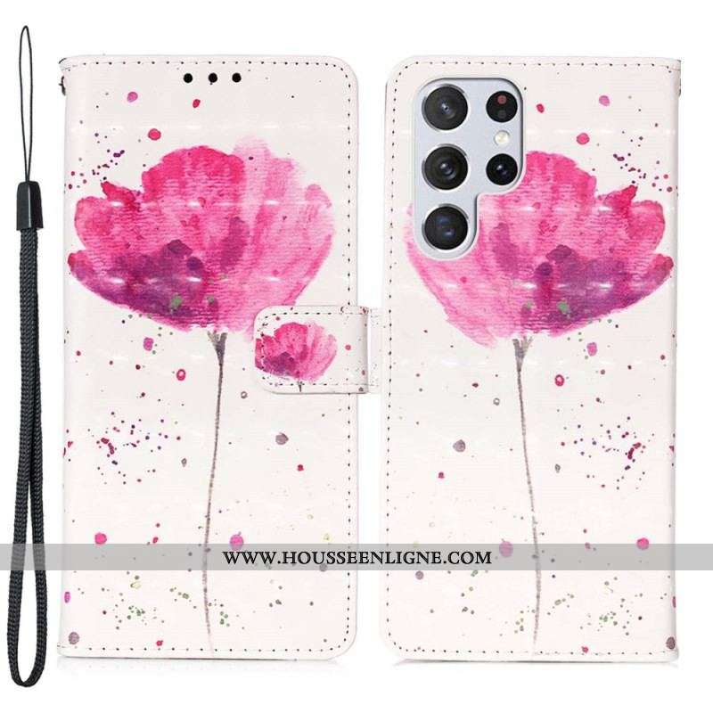 Housse Samsung Galaxy S22 Ultra 5G Coquelicot Aquarelle