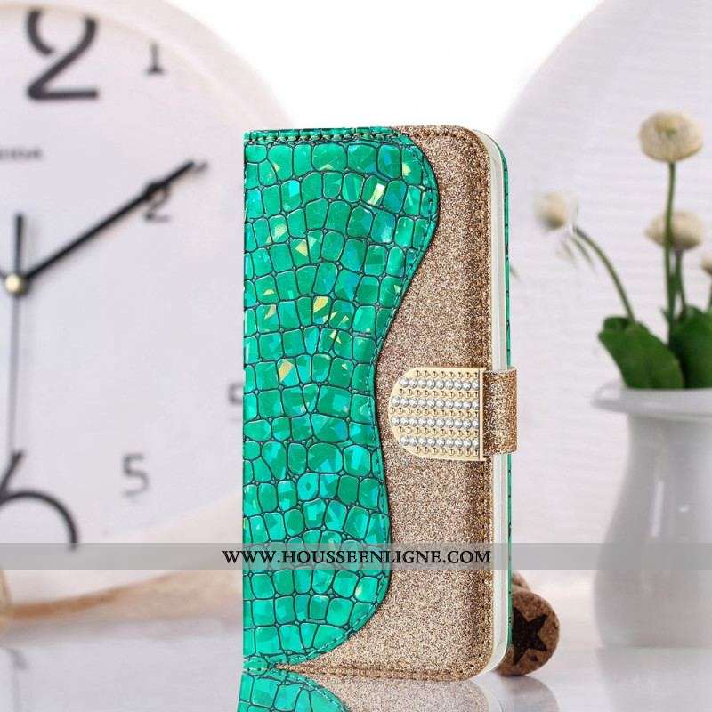 Housse Samsung Galaxy S22 Ultra 5G Croco Diamants