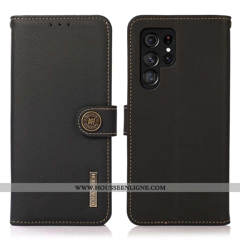 Housse Samsung Galaxy S22 Ultra 5G Cuir Véritable KHAZNEH RFID