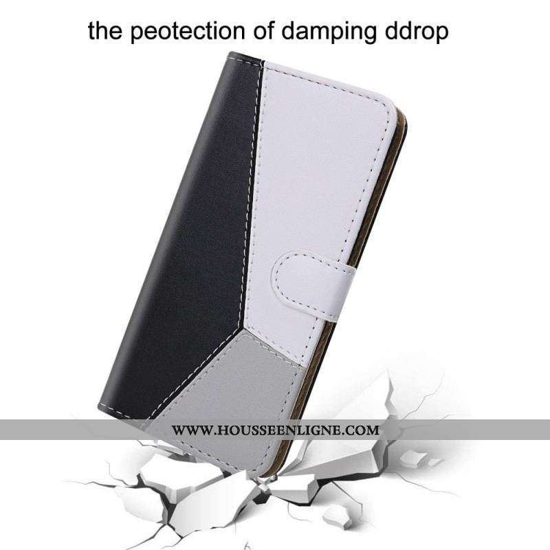 Housse Samsung Galaxy S22 Ultra 5G Effet Cuir Tricolore