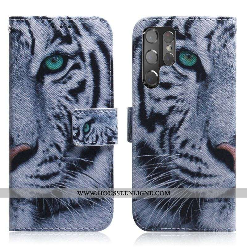 Housse Samsung Galaxy S22 Ultra 5G Face de Tigre