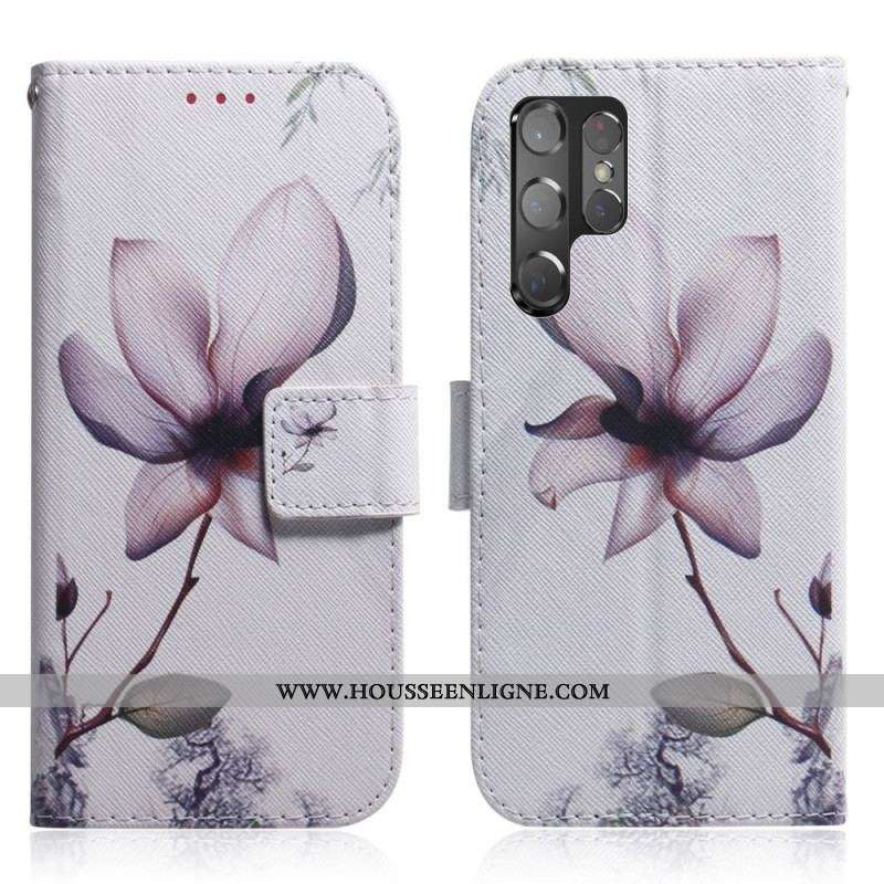 Housse Samsung Galaxy S22 Ultra 5G Fleur Vieux Rose