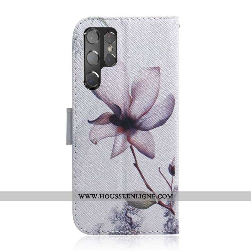 Housse Samsung Galaxy S22 Ultra 5G Fleur Vieux Rose