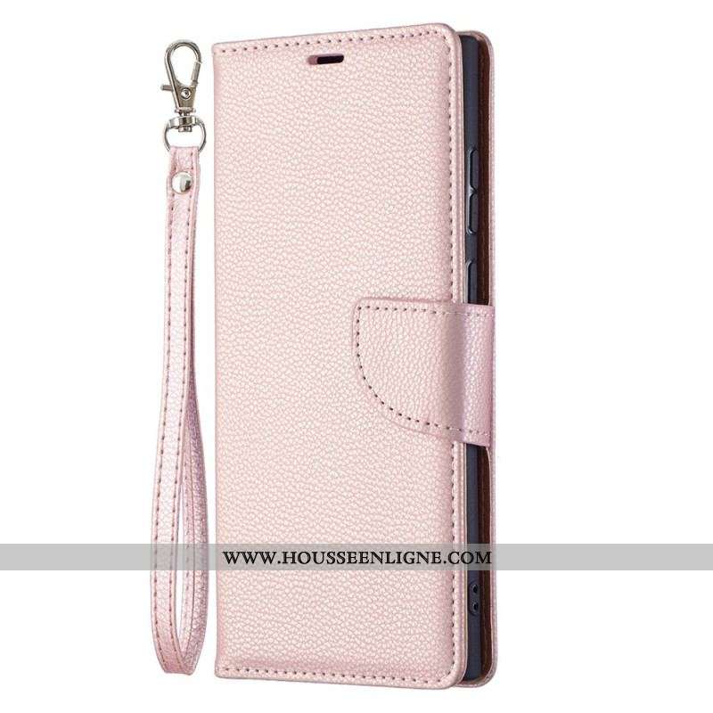 Housse Samsung Galaxy S22 Ultra 5G Litchi Rabat Oblique