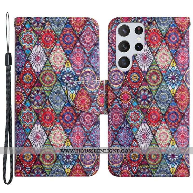 Housse Samsung Galaxy S22 Ultra 5G Motif Tapisserie coloré