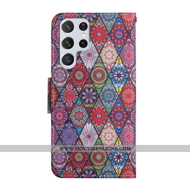 Housse Samsung Galaxy S22 Ultra 5G Motif Tapisserie coloré