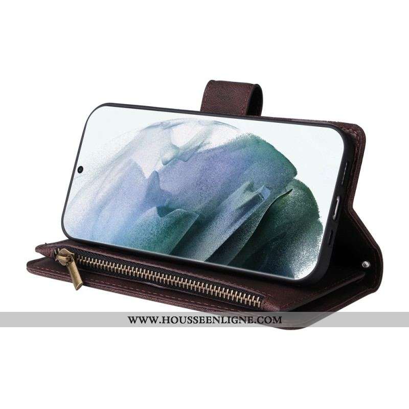 Housse Samsung Galaxy S22 Ultra 5G Multi-Fonctionnelle avec Pochette