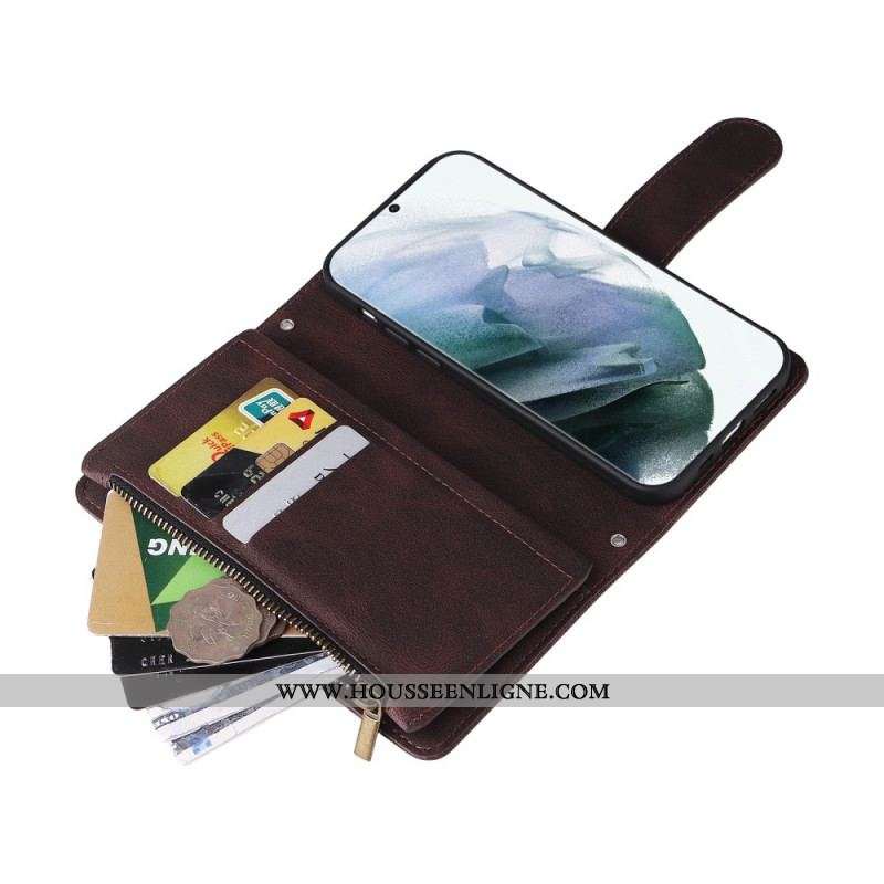 Housse Samsung Galaxy S22 Ultra 5G Multi-Fonctionnelle avec Pochette