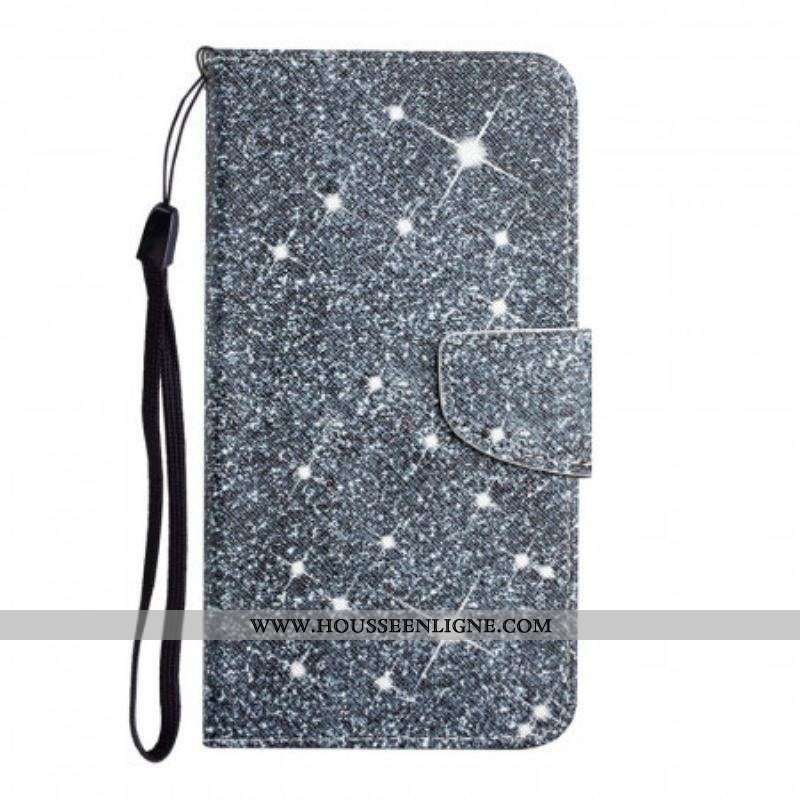Housse Samsung Galaxy S22 Ultra 5G Paillettes à Lanière