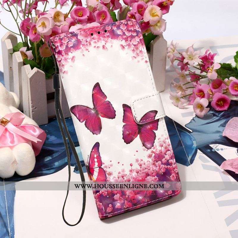 Housse Samsung Galaxy S22 Ultra 5G Papillons Rouges