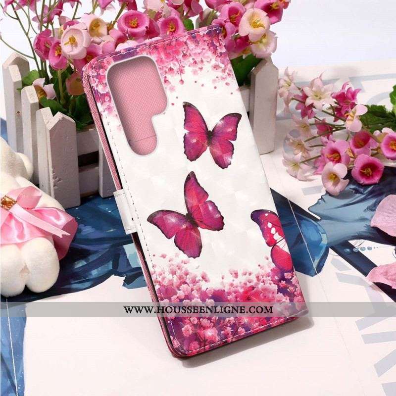 Housse Samsung Galaxy S22 Ultra 5G Papillons Rouges