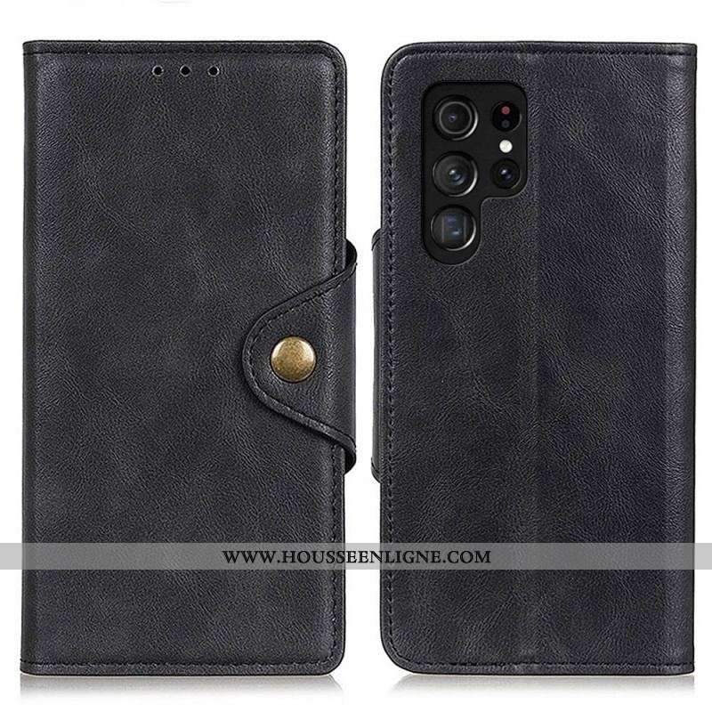 Housse Samsung Galaxy S22 Ultra 5G Simili Cuir Bouton
