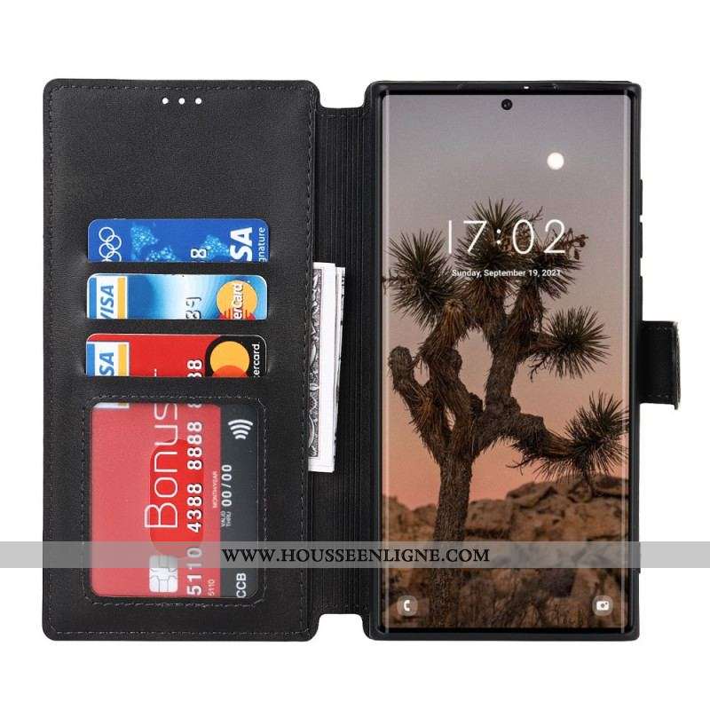 Housse Samsung Galaxy S22 Ultra 5G Simili Cuir Rétro