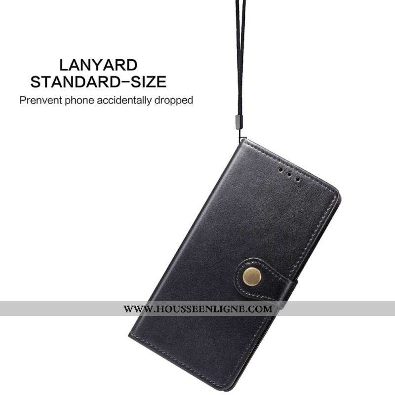 Housse Samsung Galaxy S22 Ultra 5G Simili Cuir et Fermoir Vintage