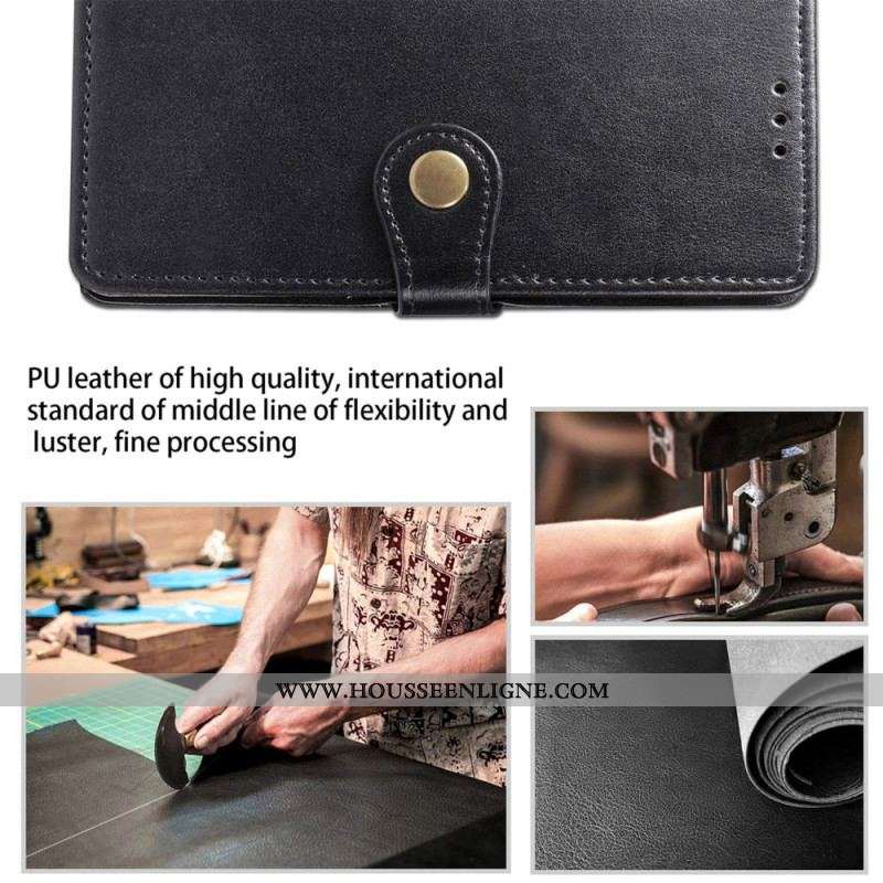 Housse Samsung Galaxy S22 Ultra 5G Simili Cuir et Fermoir Vintage