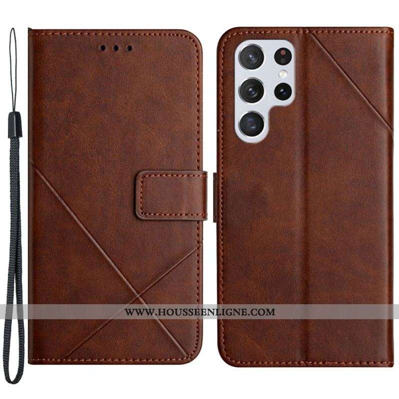 Housse Samsung Galaxy S22 Ultra 5G Style Cuir Géo X Design