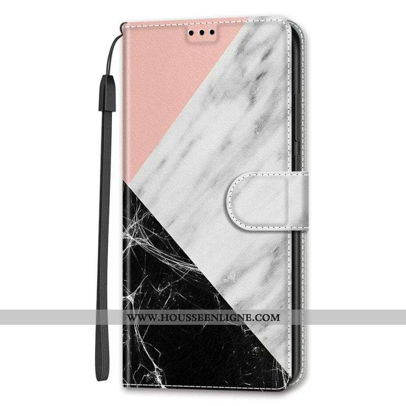 Housse Samsung Galaxy S22 Ultra 5G Élégance Marbre avec Lanière