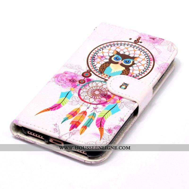 Housse Samsung Galaxy S23 5G Attrape Rêves Hibou à Lanière