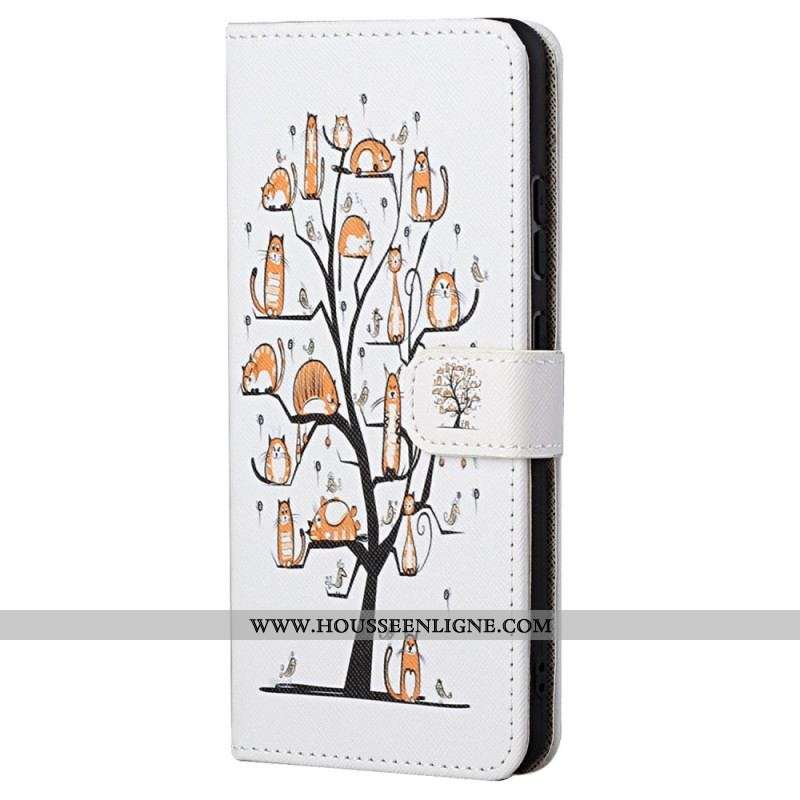 Housse Samsung Galaxy S23 5G Chats dans l'Arbre à Lanière