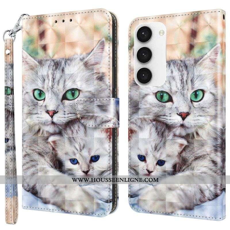 Housse Samsung Galaxy S23 5G Chats à Lanière