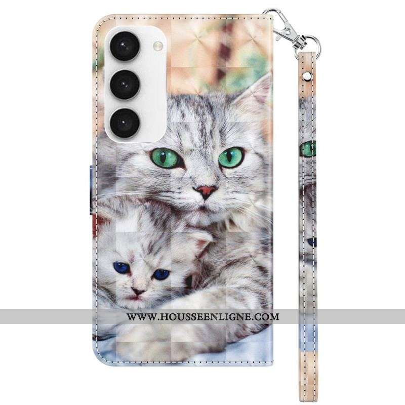 Housse Samsung Galaxy S23 5G Chats à Lanière