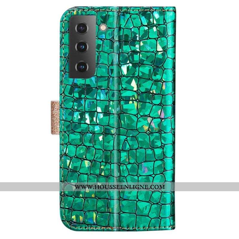 Housse Samsung Galaxy S23 5G Croco Diamants