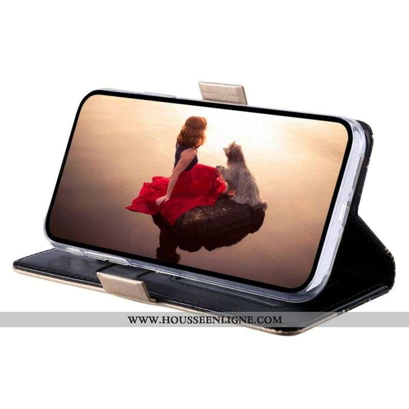 Housse Samsung Galaxy S23 5G Dentelle Porte-Monnaie à Lanière
