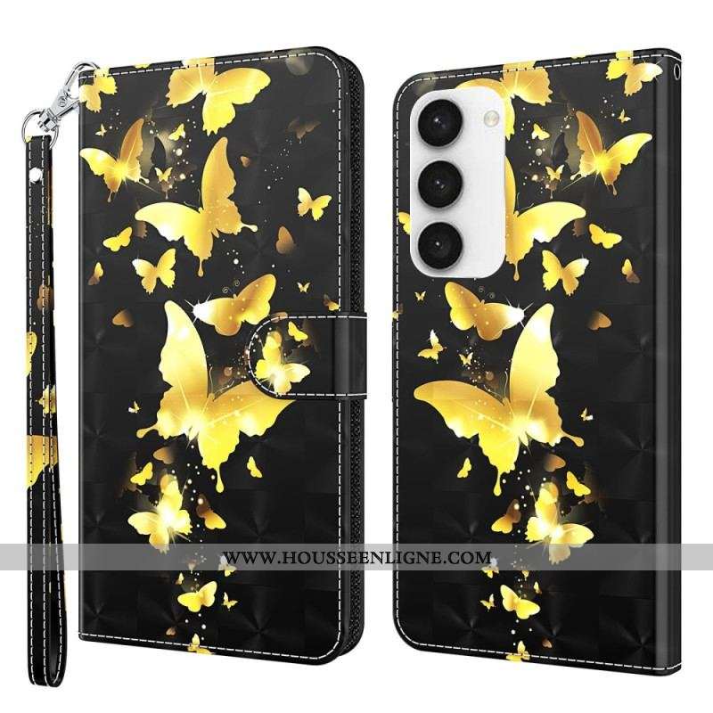 Housse Samsung Galaxy S23 5G Des Papillons à Lanière
