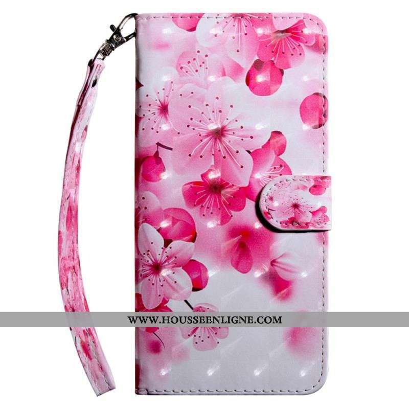 Housse Samsung Galaxy S23 5G Florale à Lanière
