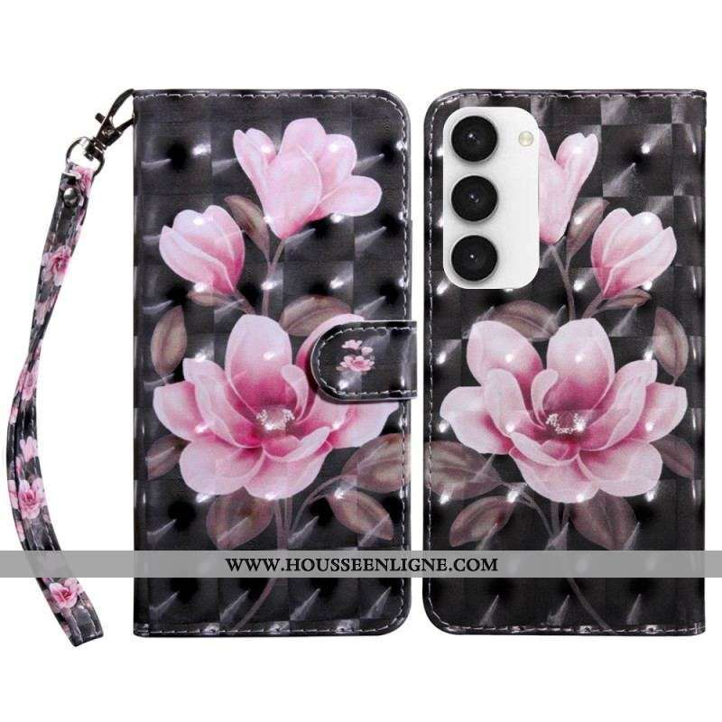 Housse Samsung Galaxy S23 5G Florale à Lanière