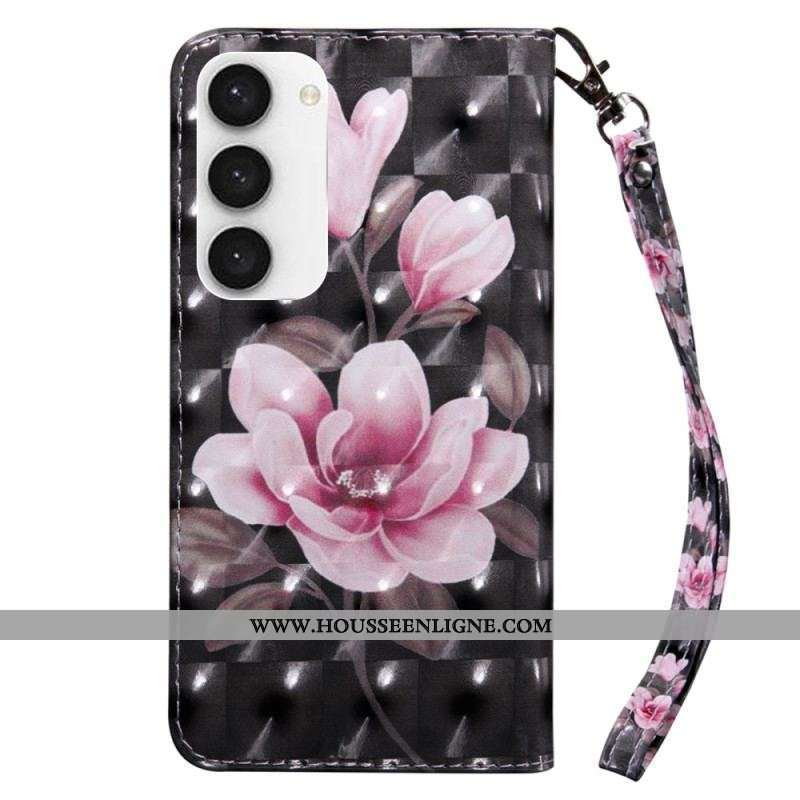 Housse Samsung Galaxy S23 5G Florale à Lanière