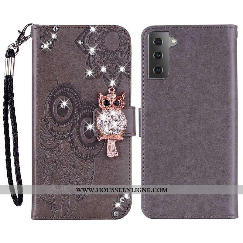 Housse Samsung Galaxy S23 5G Hibou Mandala et Breloque