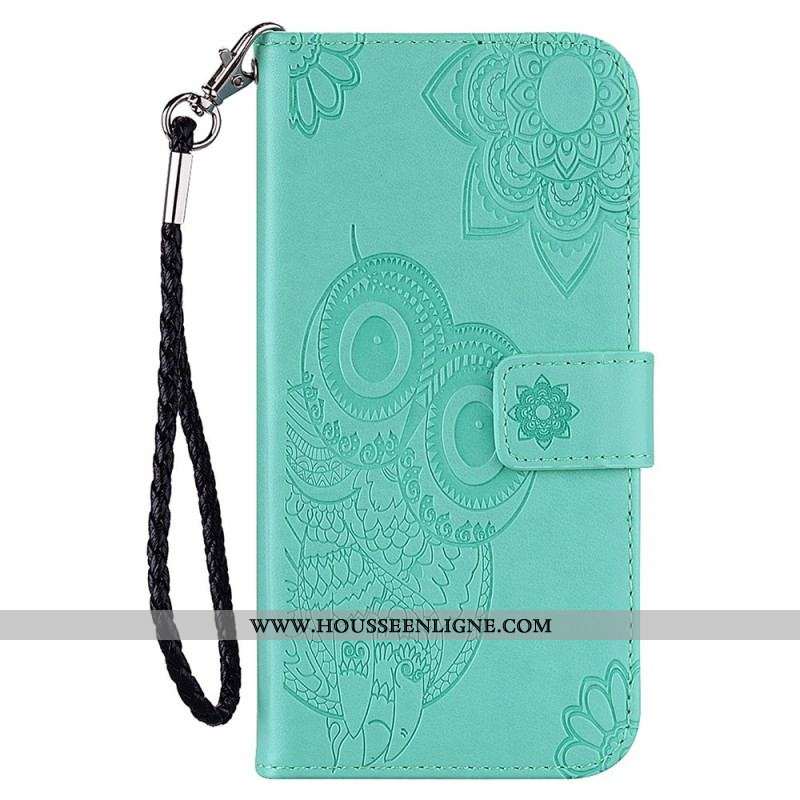 Housse Samsung Galaxy S23 5G Hibou Mandala et Lanière