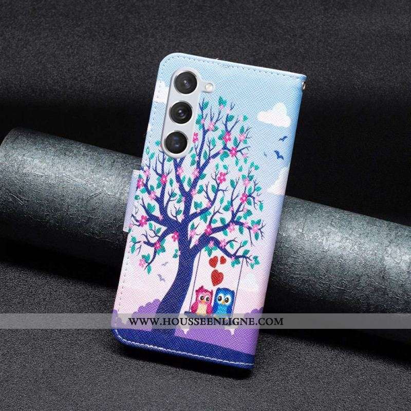 Housse Samsung Galaxy S23 5G Hiboux sur la Balançoire