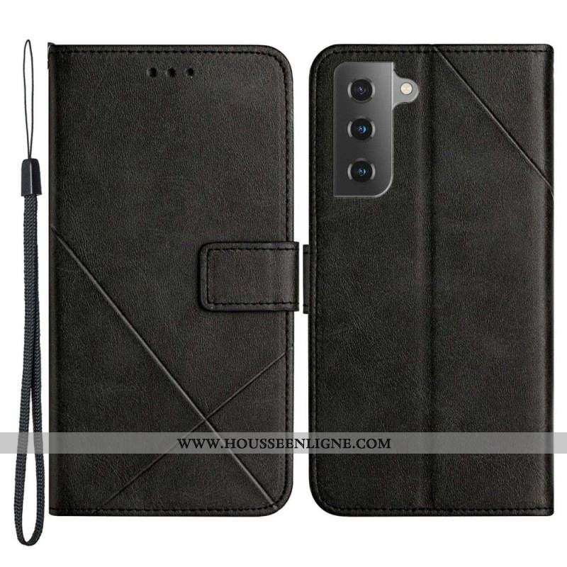 Housse Samsung Galaxy S23 5G Lignes Géométrique à Lanière