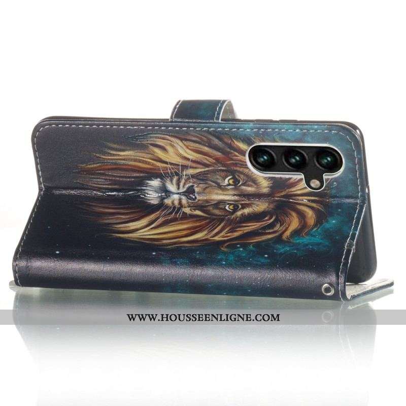 Housse Samsung Galaxy S23 5G Lion à Lanière
