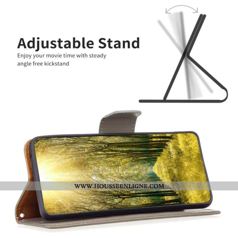 Housse Samsung Galaxy S23 5G Litchi Fermoir Oblique