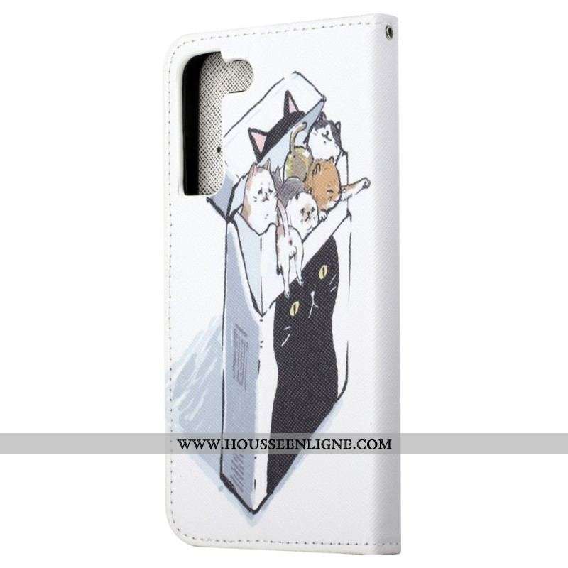 Housse Samsung Galaxy S23 5G Livraison Chats à Lanière