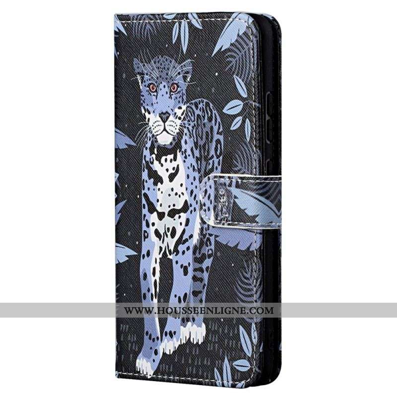 Housse Samsung Galaxy S23 5G Léopard à Lanière