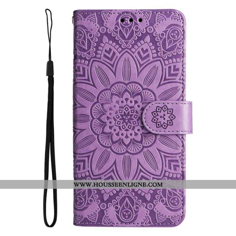 Housse Samsung Galaxy S23 5G Mandala Soleil avec Lanière