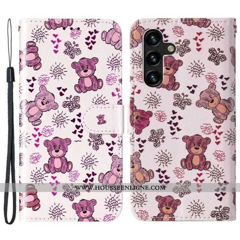 Housse Samsung Galaxy S23 5G Oursons à Lanière