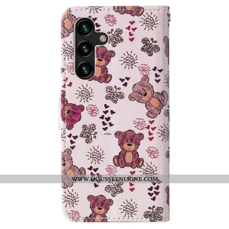 Housse Samsung Galaxy S23 5G Oursons à Lanière