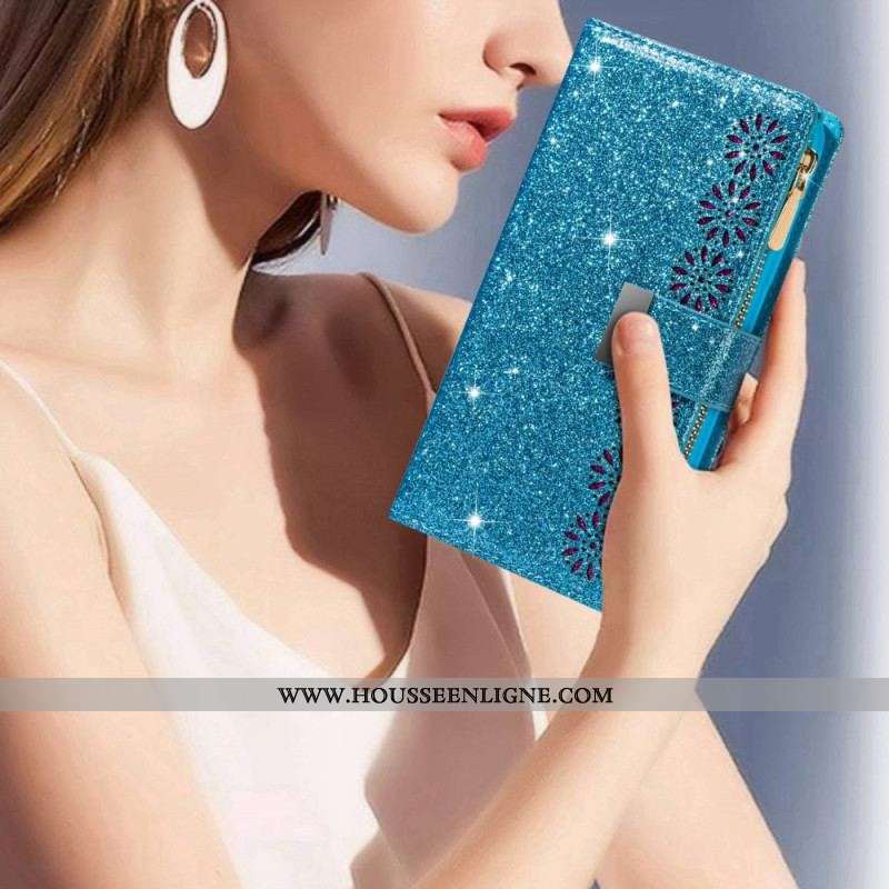 Housse Samsung Galaxy S23 5G Paillettes Portefeuille