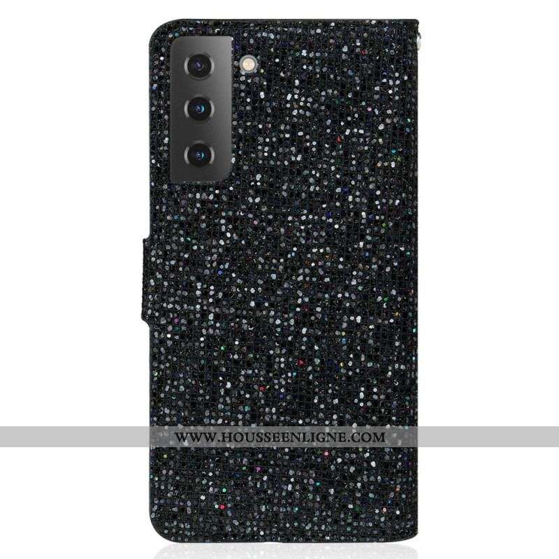 Housse Samsung Galaxy S23 5G Paillettes à Lanière
