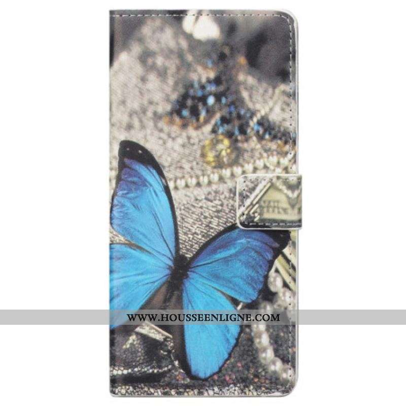 Housse Samsung Galaxy S23 5G Papillon Bleu